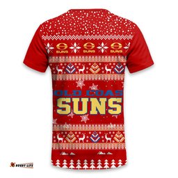 Gold Coast Suns Ugly Christmas Faux Knit T-Shirt – Xmas Holiday Gift Pullover