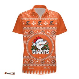 GWS Giants Ugly Faux Knit Christmas Hawaiian Shirt – Xmas Holiday Gift Pullover