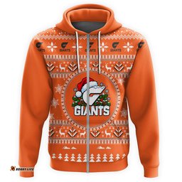 GWS Giants Ugly Faux Knit Christmas Hoodie – Xmas Holiday Gift Pullover