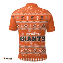 GWS Giants Ugly Christmas Faux Knit Polo Shirt – Xmas Holiday Gift Pullover