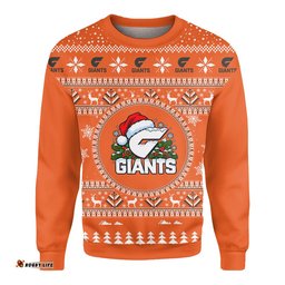 GWS Giants Ugly Christmas Faux Knit Sweatshirt – Xmas Holiday Gift Pullover