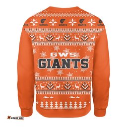 GWS Giants Ugly Christmas Faux Knit Sweatshirt – Xmas Holiday Gift Pullover