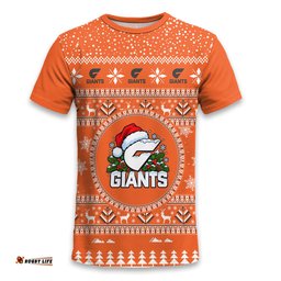 GWS Giants Ugly Christmas Faux Knit T-Shirt – Xmas Holiday Gift Pullover