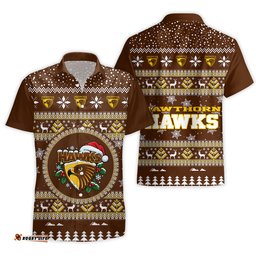 Hawthorn Hawks Ugly Faux Knit Christmas Hawaiian Shirt – Xmas Holiday Gift Pullover
