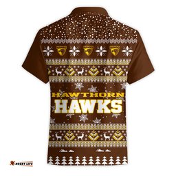Hawthorn Hawks Ugly Faux Knit Christmas Hawaiian Shirt – Xmas Holiday Gift Pullover