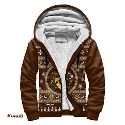 Hawthorn Hawks Ugly Christmas Faux Knit Sherpa Hoodie – Xmas Holiday Gift Pullover