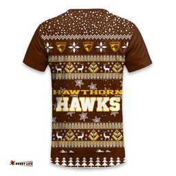 Hawthorn Hawks Ugly Christmas Faux Knit T-Shirt – Xmas Holiday Gift Pullover