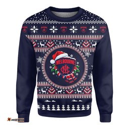 Melbourne Demons Ugly Christmas Faux Knit Sweatshirt – Xmas Holiday Gift Pullover