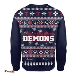 Melbourne Demons Ugly Christmas Faux Knit Sweatshirt – Xmas Holiday Gift Pullover