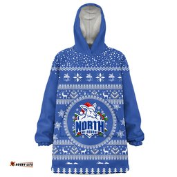 North Melbourne Ugly Christmas Faux Knit Blanket Hoodie – Xmas Holiday Gift Pullover