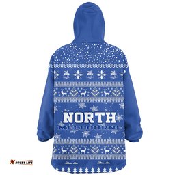 North Melbourne Ugly Christmas Faux Knit Blanket Hoodie – Xmas Holiday Gift Pullover