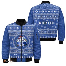 North Melbourne Ugly Christmas Faux Knit Bomber Jacket – Xmas Holiday Gift Pullover