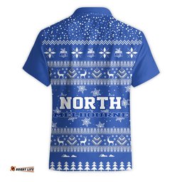 North Melbourne Ugly Faux Knit Christmas Hawaiian Shirt – Xmas Holiday Gift Pullover
