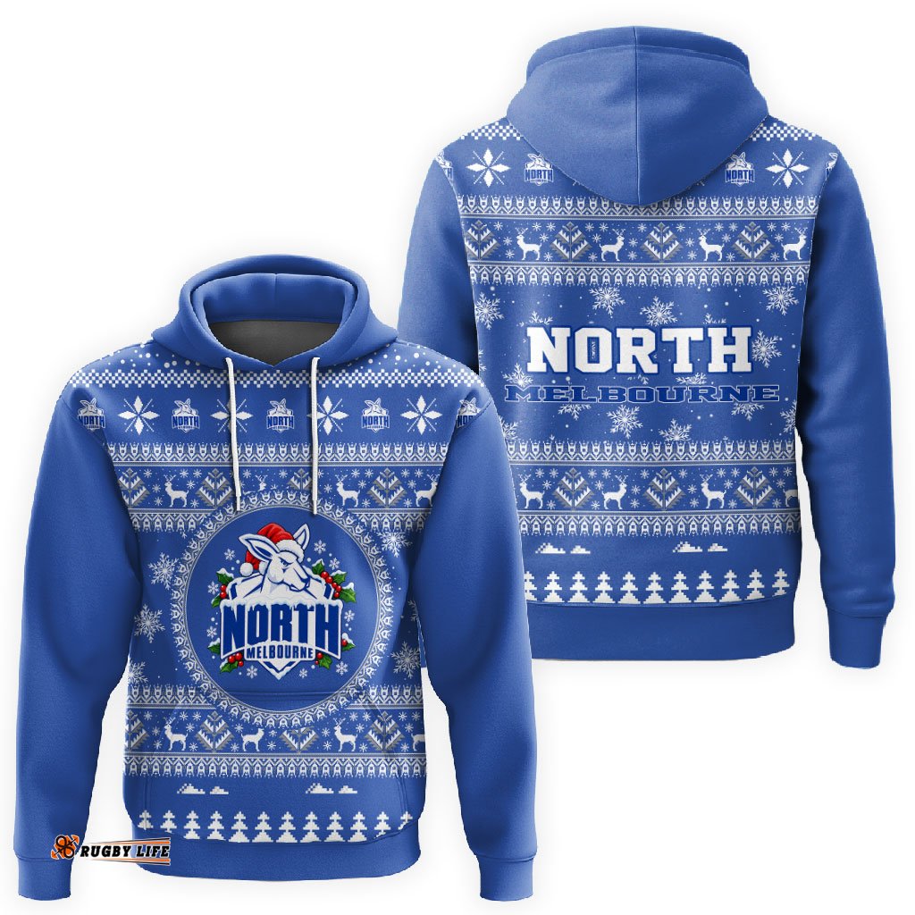 North Melbourne Ugly Faux Knit Christmas Hoodie – Xmas Holiday Gift Pullover