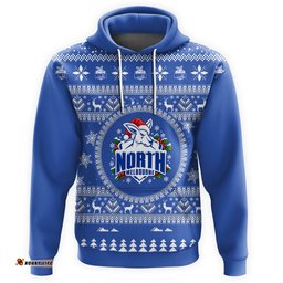 North Melbourne Ugly Faux Knit Christmas Hoodie – Xmas Holiday Gift Pullover