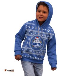 North Melbourne Ugly Faux Knit Christmas Kids Hoodie – Xmas Holiday Gift Pullover