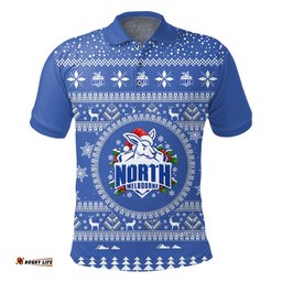 North Melbourne Ugly Christmas Faux Knit Polo Shirt – Xmas Holiday Gift Pullover