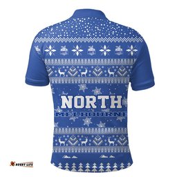 North Melbourne Ugly Christmas Faux Knit Polo Shirt – Xmas Holiday Gift Pullover