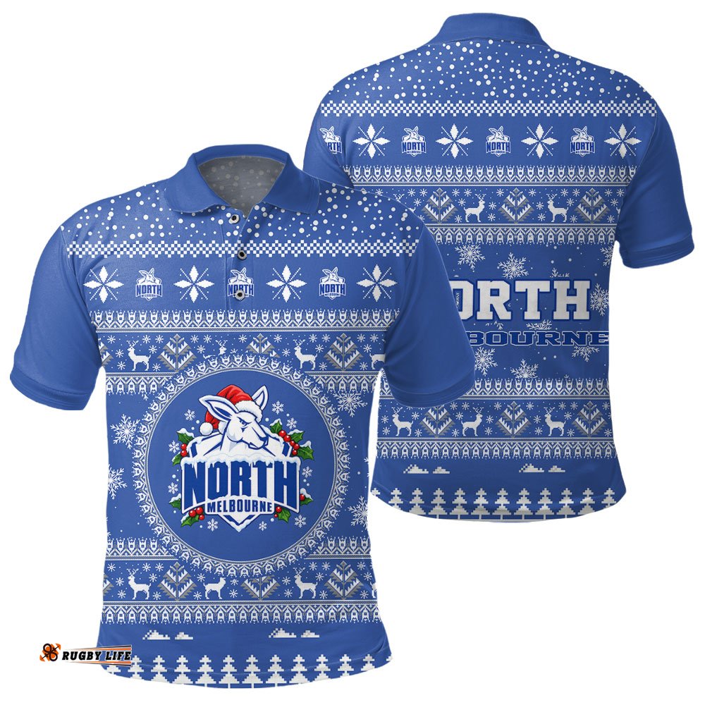 North Melbourne Ugly Christmas Faux Knit Polo Shirt – Xmas Holiday Gift Pullover