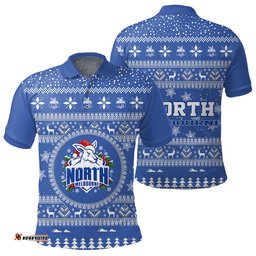 North Melbourne Ugly Christmas Faux Knit Polo Shirt – Xmas Holiday Gift Pullover