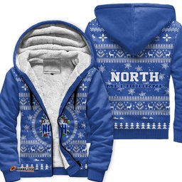 North Melbourne Ugly Christmas Faux Knit Sherpa Hoodie – Xmas Holiday Gift Pullover