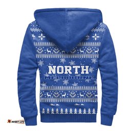 North Melbourne Ugly Christmas Faux Knit Sherpa Hoodie – Xmas Holiday Gift Pullover
