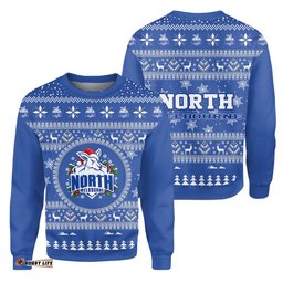 North Melbourne Ugly Christmas Faux Knit Sweatshirt – Xmas Holiday Gift Pullover