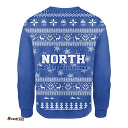 North Melbourne Ugly Christmas Faux Knit Sweatshirt – Xmas Holiday Gift Pullover