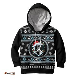 Port Adelaide Power Ugly Faux Knit Christmas Kids Hoodie – Xmas Holiday Gift Pullover