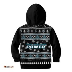 Port Adelaide Power Ugly Faux Knit Christmas Kids Hoodie – Xmas Holiday Gift Pullover