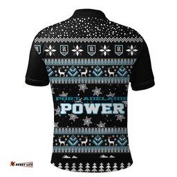 Port Adelaide Power Ugly Christmas Faux Knit Polo Shirt – Xmas Holiday Gift Pullover