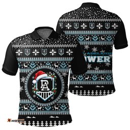 Port Adelaide Power Ugly Christmas Faux Knit Polo Shirt – Xmas Holiday Gift Pullover