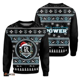 Port Adelaide Power Ugly Christmas Faux Knit Sweatshirt – Xmas Holiday Gift Pullover