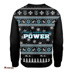 Port Adelaide Power Ugly Christmas Faux Knit Sweatshirt – Xmas Holiday Gift Pullover