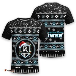 Port Adelaide Power Ugly Christmas Faux Knit T-Shirt – Xmas Holiday Gift Pullover