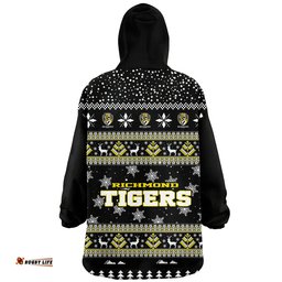 Richmond Tigers Ugly Christmas Faux Knit Blanket Hoodie – Xmas Holiday Gift Pullover