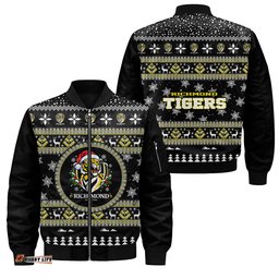 Richmond Tigers Ugly Christmas Faux Knit Bomber Jacket – Xmas Holiday Gift Pullover
