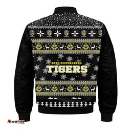 Richmond Tigers Ugly Christmas Faux Knit Bomber Jacket – Xmas Holiday Gift Pullover