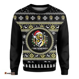 Richmond Tigers Ugly Christmas Faux Knit Sweatshirt – Xmas Holiday Gift Pullover