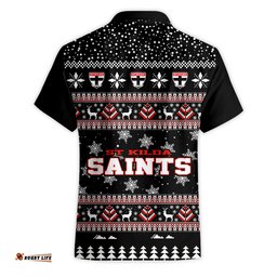 St Kilda Saints Ugly Faux Knit Christmas Hawaiian Shirt – Xmas Holiday Gift Pullover
