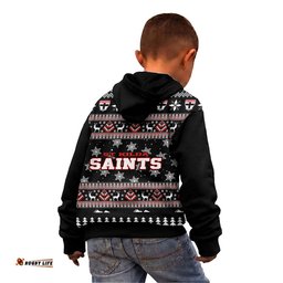 St Kilda Saints Ugly Faux Knit Christmas Kids Hoodie – Xmas Holiday Gift Pullover