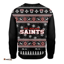 St Kilda Saints Ugly Christmas Faux Knit Sweatshirt – Xmas Holiday Gift Pullover
