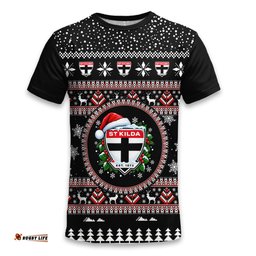 St Kilda Saints Ugly Christmas Faux Knit T-Shirt – Xmas Holiday Gift Pullover