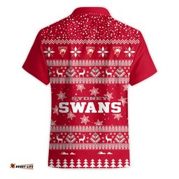 Sydney Swans Ugly Faux Knit Christmas Hawaiian Shirt – Xmas Holiday Gift Pullover