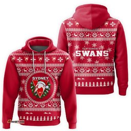Sydney Swans Ugly Faux Knit Christmas Hoodie – Xmas Holiday Gift Pullover