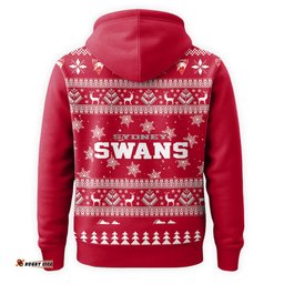 Sydney Swans Ugly Faux Knit Christmas Hoodie – Xmas Holiday Gift Pullover