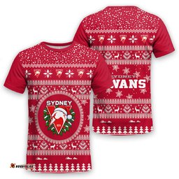 Sydney Swans Ugly Christmas Faux Knit T-Shirt – Xmas Holiday Gift Pullover