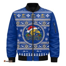 West Coast Eagles Ugly Christmas Faux Knit Bomber Jacket – Xmas Holiday Gift Pullover