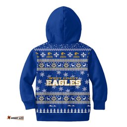 West Coast Eagles Ugly Faux Knit Christmas Kids Hoodie – Xmas Holiday Gift Pullover