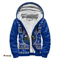 West Coast Eagles Ugly Christmas Faux Knit Sherpa Hoodie – Xmas Holiday Gift Pullover